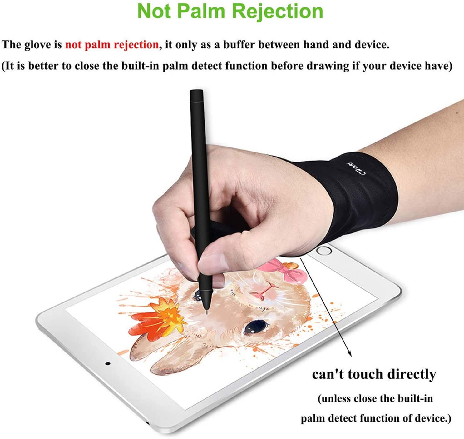Artists Gloves Palm Rejection Two Fingers Gloves for Drawing Pen Display  Paper Art Painting Sketching iPad Graphics Tablet